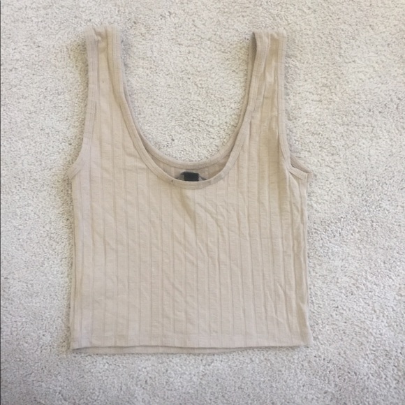 F21 Scoop Back Cropped Tank Top in Taupe - Picture 5 of 5
